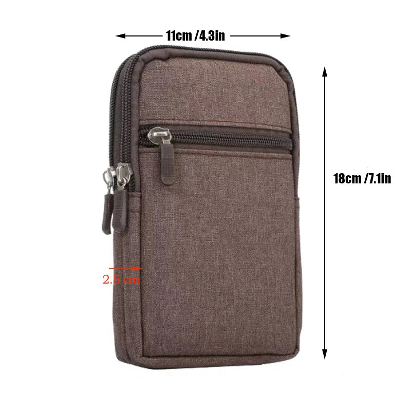 pochette taille homme toile bleu gris noir pratique moderne carabine zips poignée porte clés