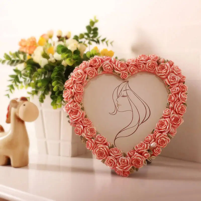 cadre photo résine rose clair relief romantique support mural erotique decoration chambre erotique erotique