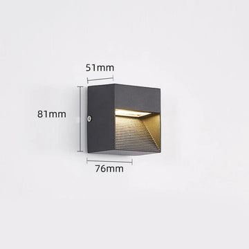 lumière murale extérieure détecteur mouvement led moderne noire verre trempé aluminium