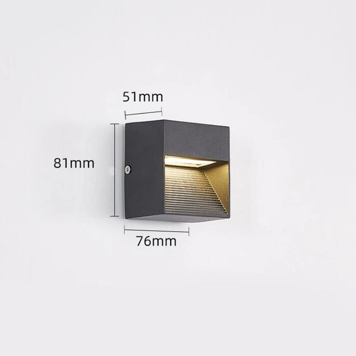 lumière murale extérieure détecteur mouvement led moderne noire verre trempé aluminium