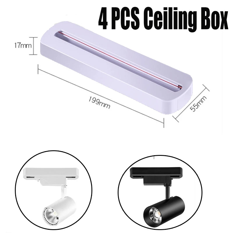 rails lumière led blanc noir moderne connecteurs ampoules led