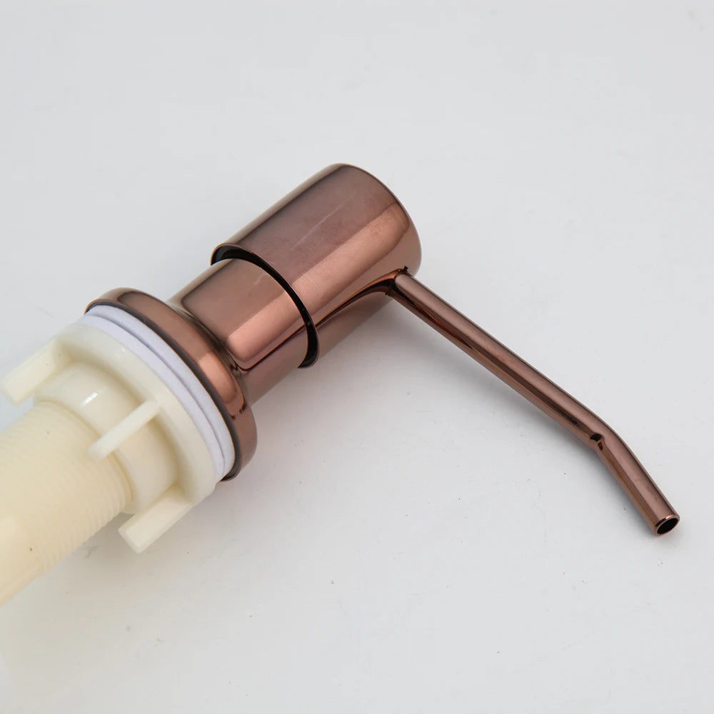 distributeur savon liquide cuivre blanc moderne élégant lisse brillant fixations inclusées bouteille joint embout