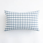 housse coussin polyester bleu clair rayures carreaux moderne décoration maison lit chaise canapé