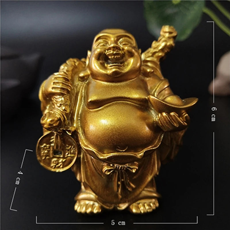 statue bouddha dorée artisanale feng shui decoration jardin maison porte bonheur matieres salopes echangisme
