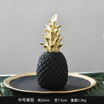 décoration moderne ananas résine noir blanc doré texture fruit chambre