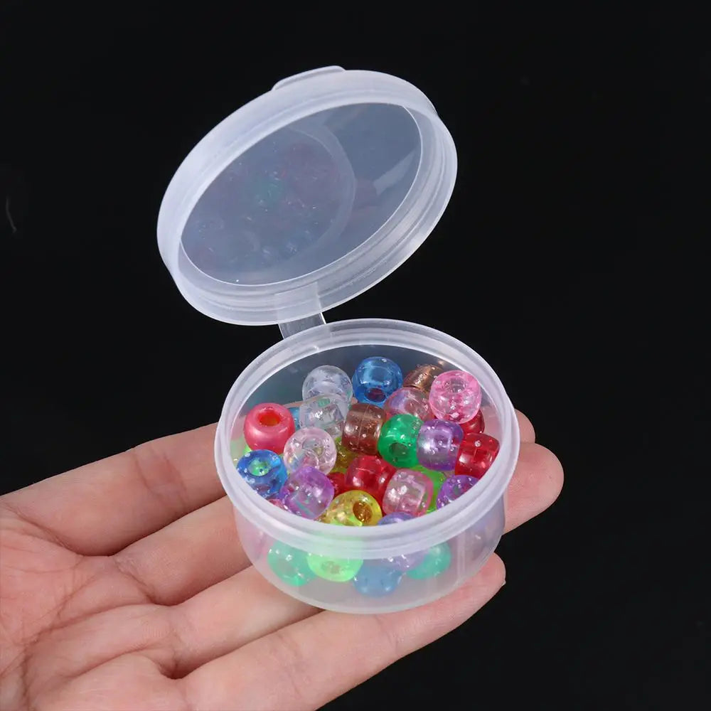 boîtes rondes plastique transparentes boîte rangement bijoux petites pièces matériel simple