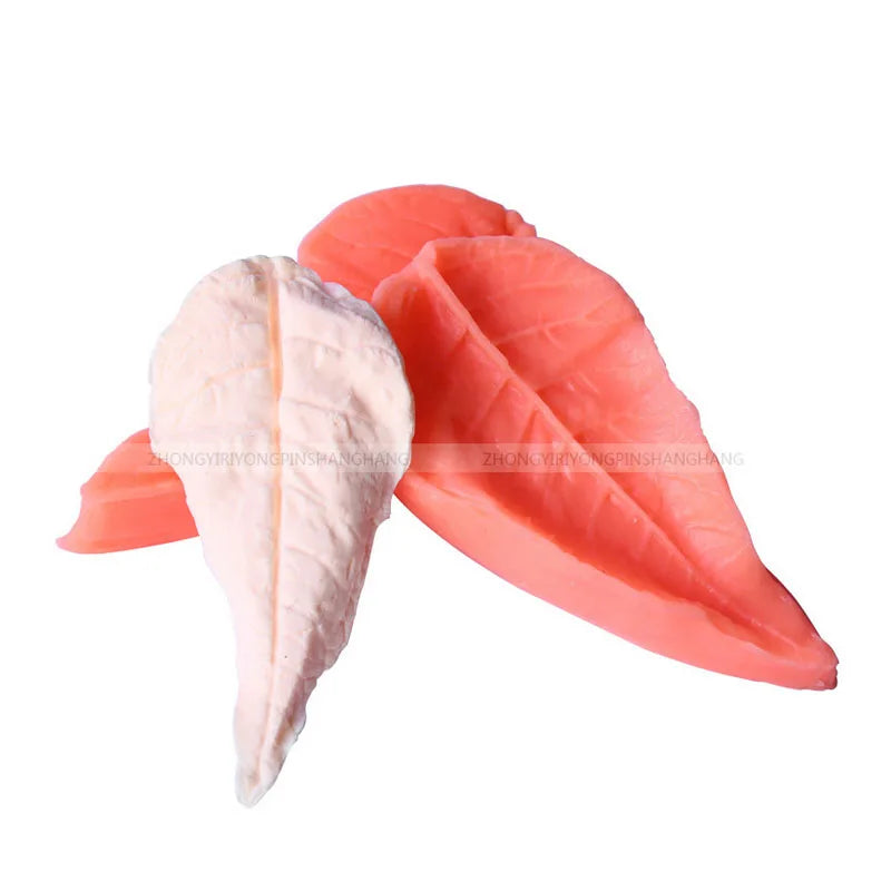 feuilles artificielles silicone vert rose veines plissées decoratives cuisson gâteau artisanal mariage