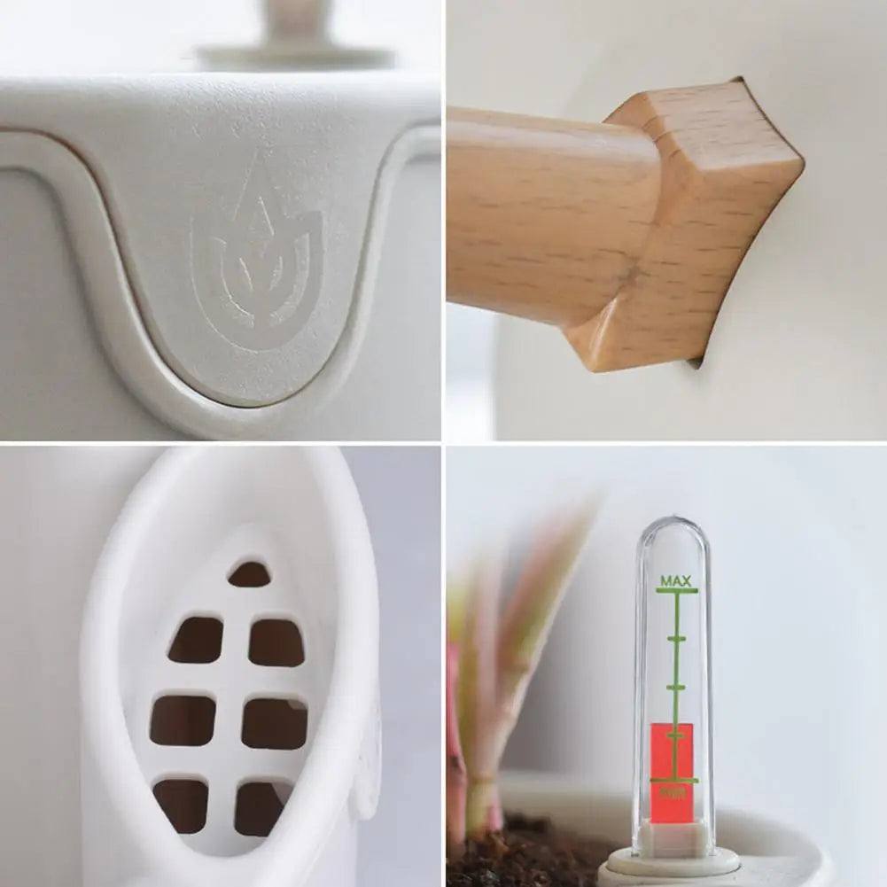 Support plantes en bois imitation pour extérieur