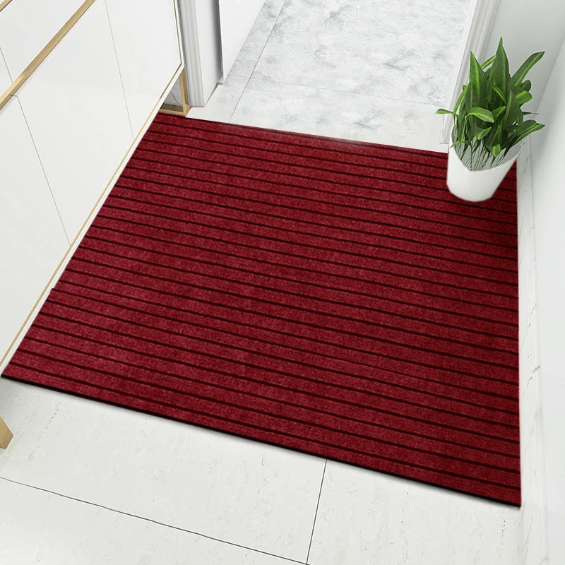Tapis de sol antidérapant pour cuisine motif rayé gris