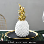 décoration moderne ananas résine noir blanc doré texture fruit chambre