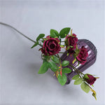 décoration mariage bouquet artificiel roses longues tiges feuilles vertesintérieur blanc roseclair pale