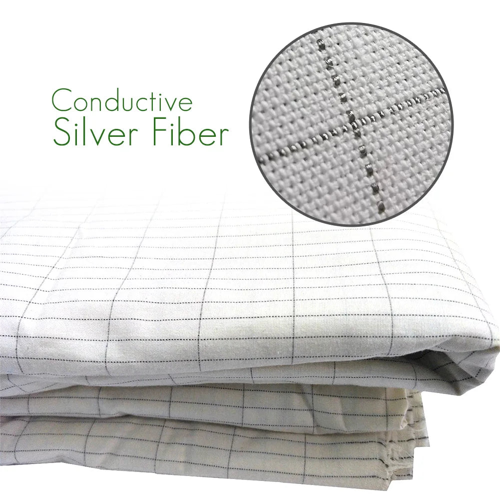 taies d'oreiller gris rayures conductrices mise terre oreillers modernes eyelets câble blanc prise terre