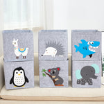 boîtes rangement enfant animaux imprimés moderne pliables poignées gris clair capacité importante respectueux environnement