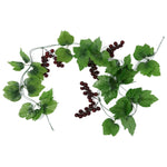 guirlande artificielle feuilles vertes graines rouges décoration extérieure naturelle mariage fête prénuptiale