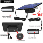 lampe solaire suspendue moderne interrupteur noir bleu panneaux solaires led clips