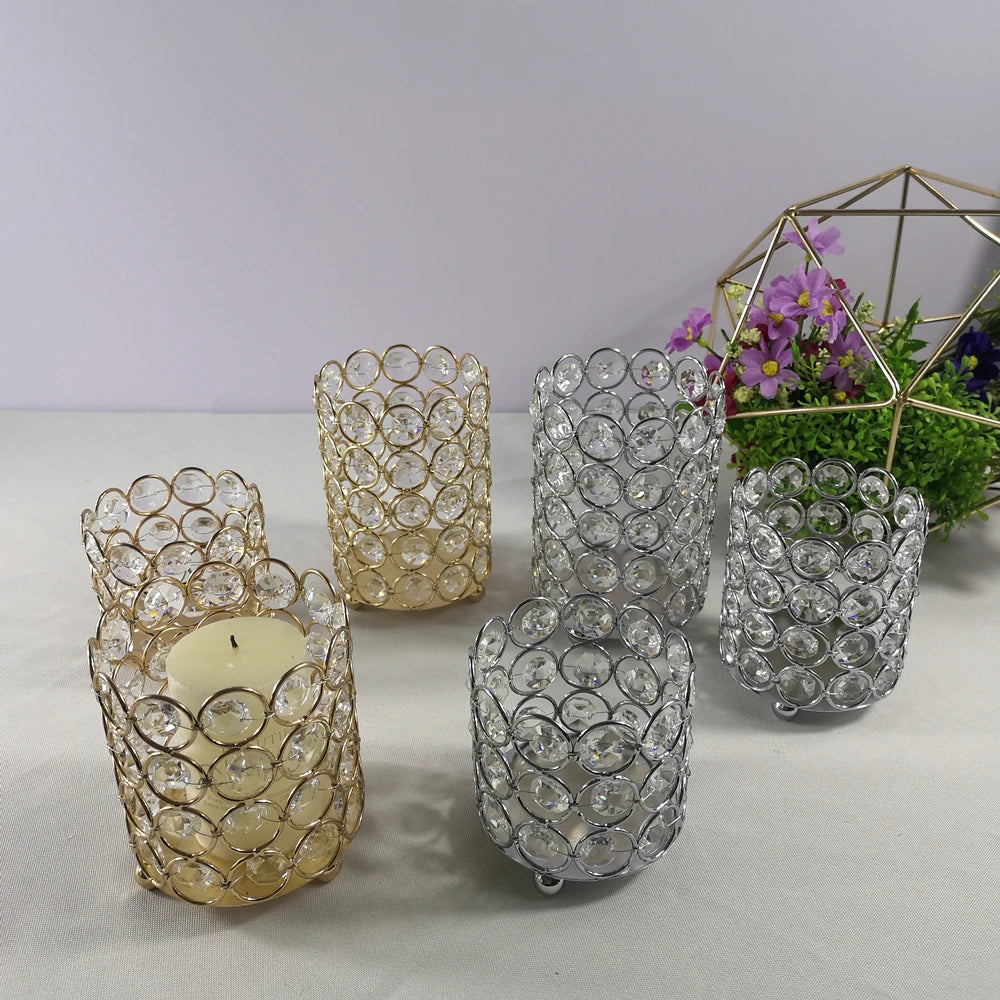 bougeoir cristal or argent moderne élégant décoration maison grande bougie chauffe plat