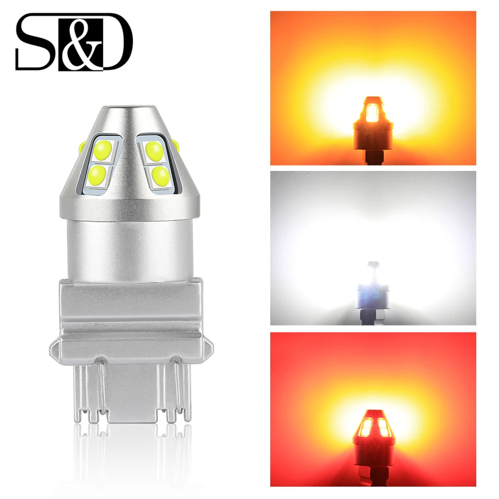 ampoule led 12v blanc rouge moderne 7w 1300 lumens t20 t25 7443 7440 3157