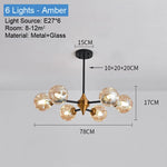 lustre led moderne sphères translucides noir doré bubble light semi encastrée(touches)