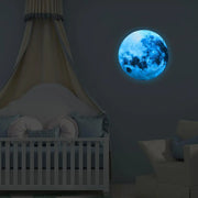 décoration murale lune lumineuse bleu cratères adhésif 30cm chambre enfant ambiance nocturne sáng chế