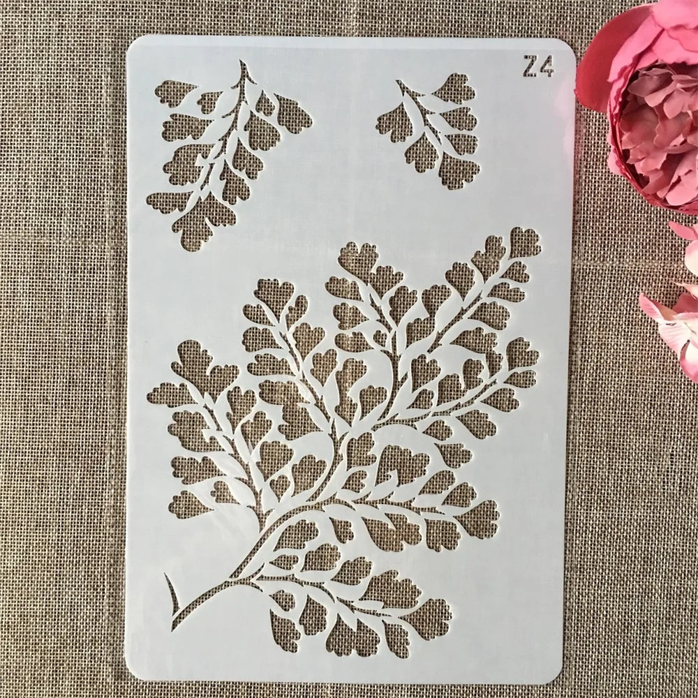 feuilles d'arbre blanc brun gabarit peinture graphique scrapbook coloriage décoration albumOpaque graphique
