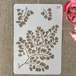 feuilles d'arbre blanc brun gabarit peinture graphique scrapbook coloriage décoration albumOpaque graphique