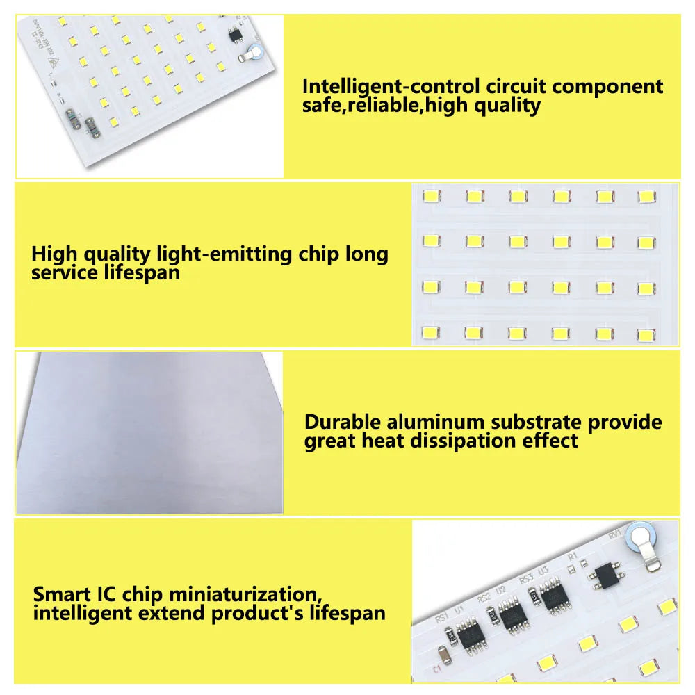 projecteur led diy 10w 20w 30w 50w 100w 150w 200w blanc froid ic intelligent