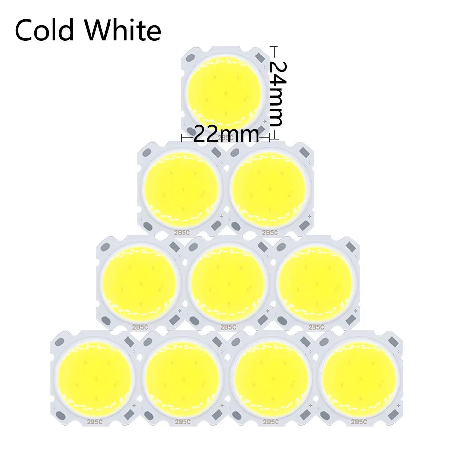 LED COB 3W 5W orange blanc jaune 22x24mm modernes puissantes