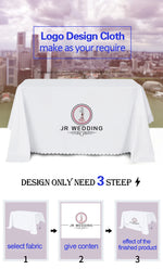 nappe table personnalisable moderne orange blanche bleu marron logo ethnique mariage extérieur festivité