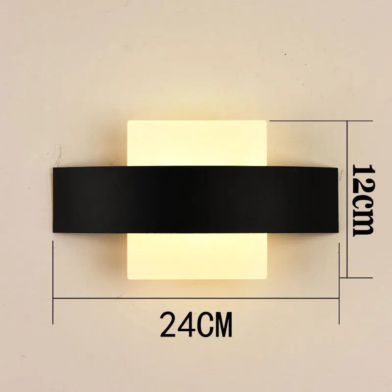 applique murale moderne noir blanc rectangulaire ronde 90 260V LED 60 249 lumens chambre