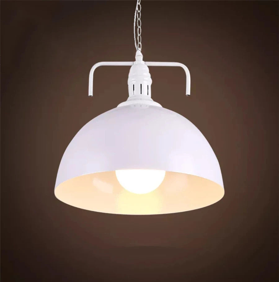 suspension lumineuse industrielle vintage fer noir ampoule led chaîne métallique salon chambrehôtel