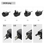 adaptateur secteur 12v 2a 24v 1a 5v 3a prise eu us câble noir classique