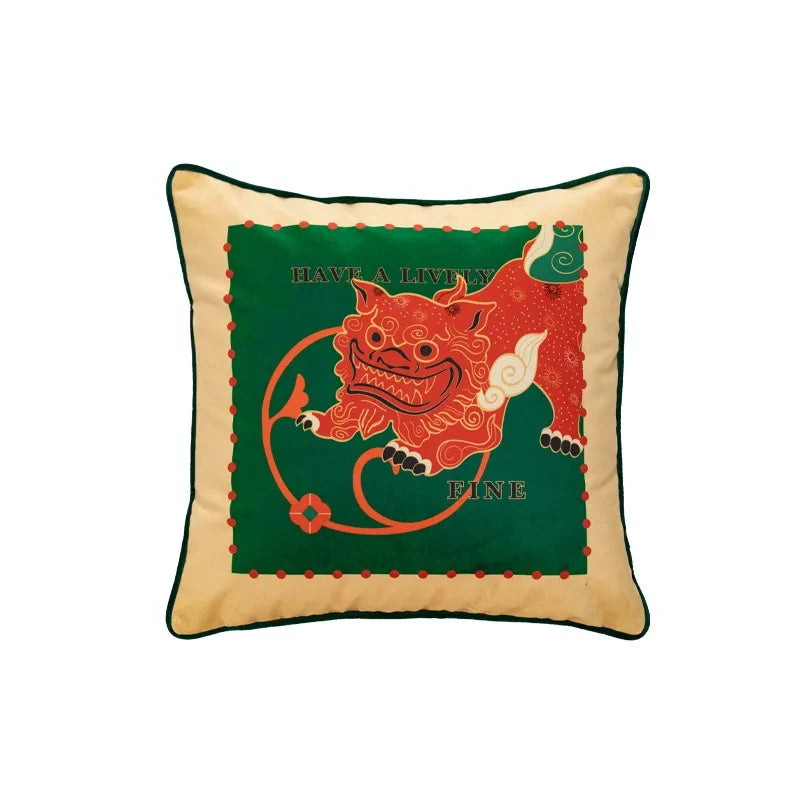 coussins décoratifs serviettes tables motifs géométriques végétaux classiques vert blanc casa