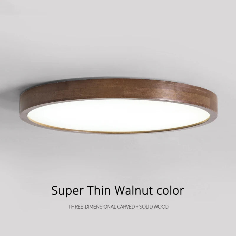 plafonnier led moderne rond carré bois chêne grain opalescent 30cm 60cm télécommande