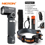 torche lampe poche led rechargeable 600 lumens aimant noir rayures moderne