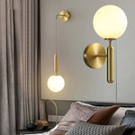 lampe murale moderne or blanc sphérique fixée éclairage chambre cuisine matériau fer led