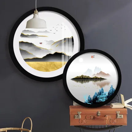 Cadre photo rond moderne blanc 8 pouces