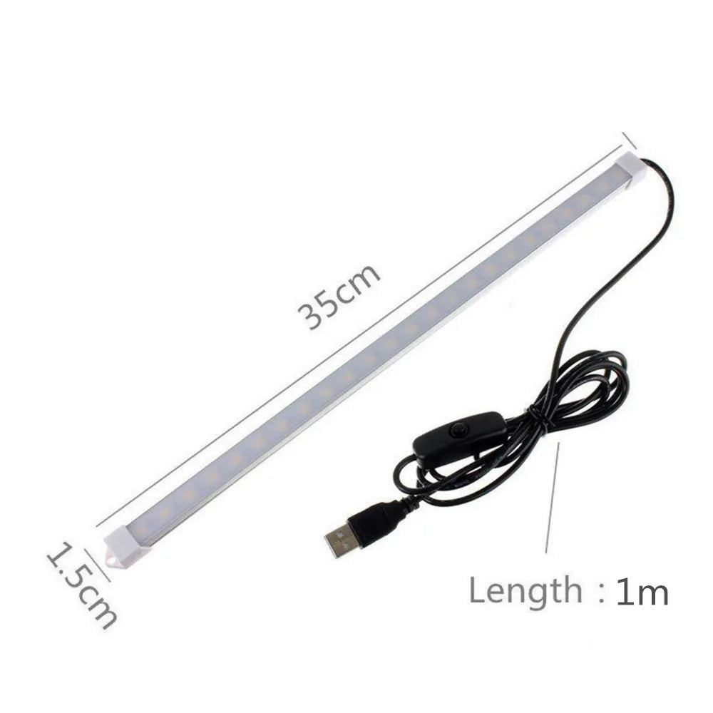ruban led blanc moderne 35cm 1m cable usb interrupteur
