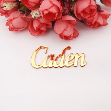 plaque nom personnalisable or argent moderne élégante lettres stylisées brillantes adhésive mariage anniversaire décoration