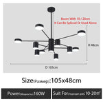 chandelier suspension lumineuse moderne noir led industriel scandinave chambre salon