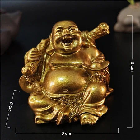 statue bouddha dorée artisanale feng shui decoration jardin maison porte bonheur matieres salopes echangisme