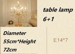 lampe table cristal transparent doré baroque ampoules filament visible 55cm 72cm