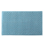 tapis bain coton gris blanc bleu olive bordure brodée absorption rapide antidérapant machine laver