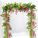 guirlande végétale hortensia vert blanc rose décoration mariage anniversaire intérieur naturelle artificielle