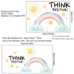 Stickers adhésifs murals dessin animé arc ciel soleil multicolore chambre enfants pastel cartoon