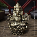 statue ganesha bronze détaillée motifs traditionnels bouddhiste artisanat décoration intérieure figure éléphant