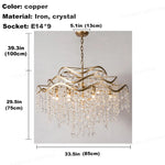 chandelier cuivre coquillages cristaux suspension moderne bohème lumières lumières lumières