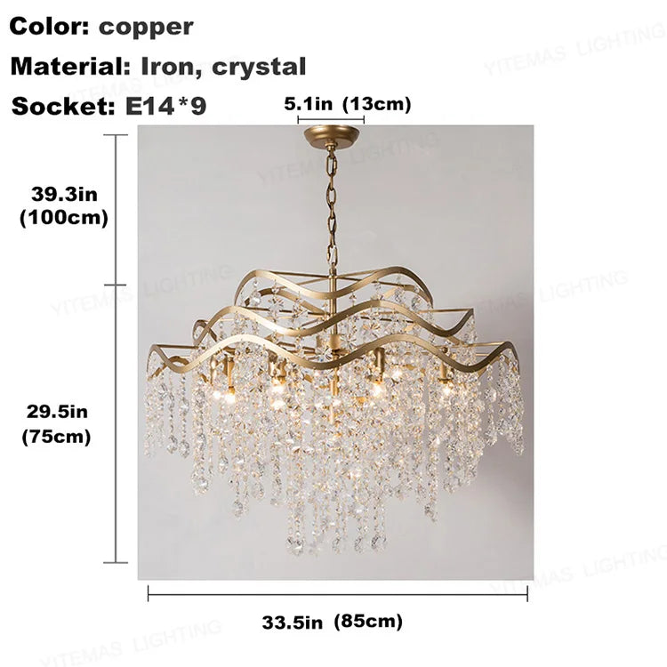 chandelier cuivre coquillages cristaux suspension moderne bohème lumières lumières lumières