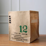 Panier de rangement cube en jute rouge