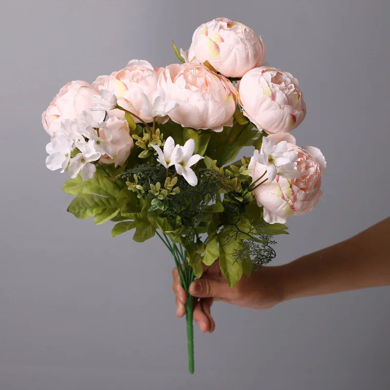 bouquet fleurs artificielles pivoine romantique intérieur décoration maison anniversaire mariage baby shower