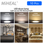 spot led 12w 15w blanc trois couleurs ajustables moderne aluminium vis fixation